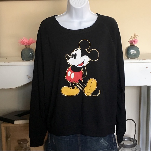 Disney Tops - DISNEY Mickey Mouse Black Sweat Shirt